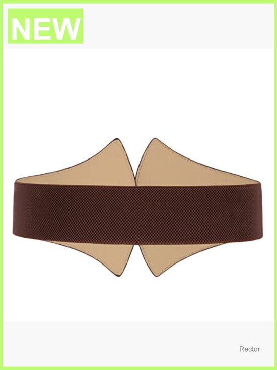 Elastic Cinch Belt Stretch Waistband Faux Leather Patented Design